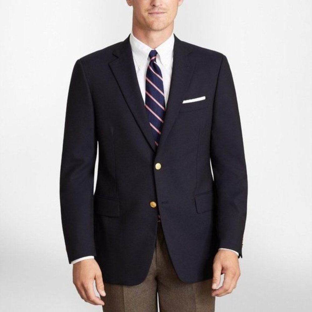 Loro Piana Brooks Brothers Traditional Fit Two Button 1818 Madison Wool Blazer
